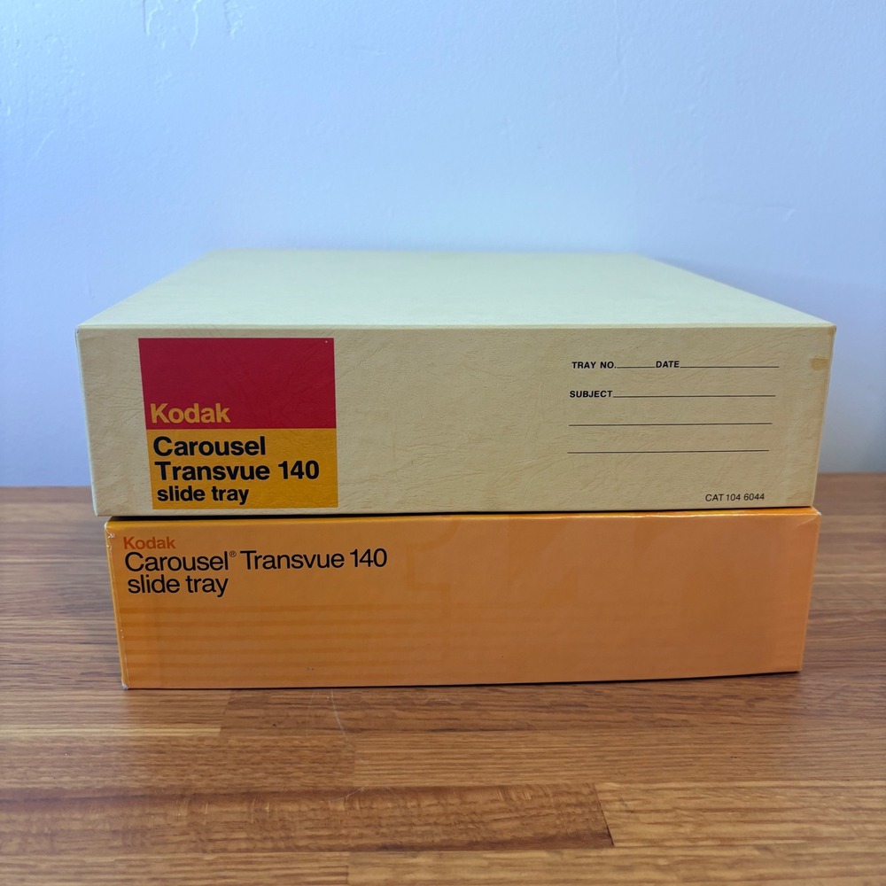 Kodak Carousel Transvue 140 Slide Tray CAT 104 6044 Vintage Lot of 2 AS IS